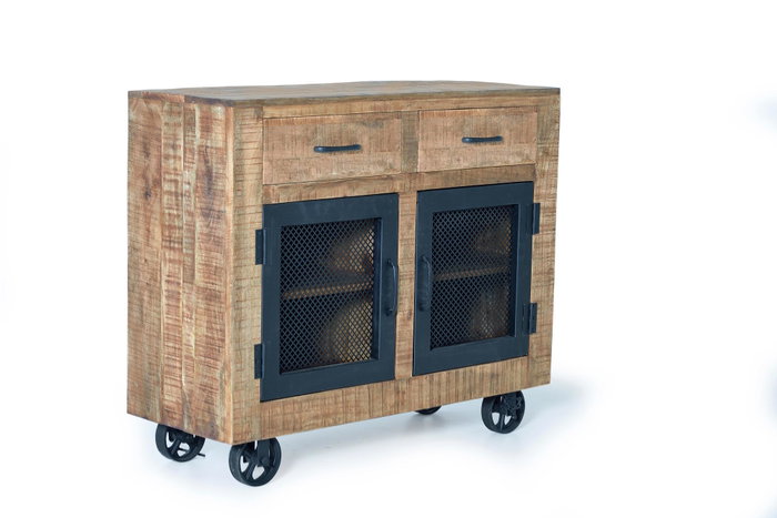 Giner y Colomer Aparador Industrial de Madera de Mango y Metal Natural 100x85x38 cm